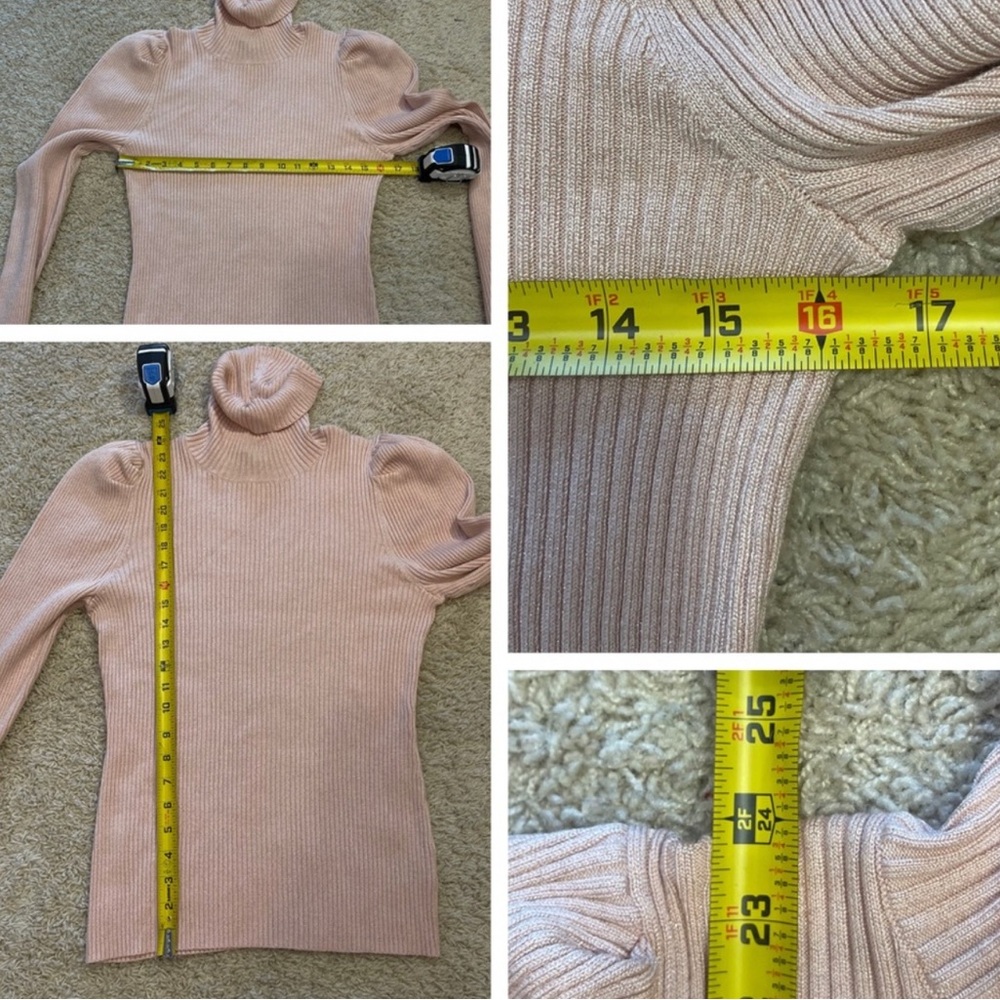 🩷 525 AMERICA Elegant Ribbed Turtleneck Sweater - Picture 4 of 6